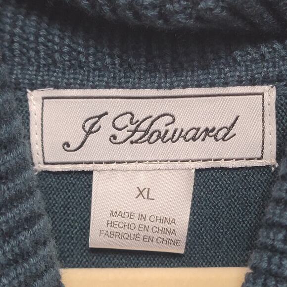 J Howard Dark Green Knit Dress XL Cowl Neck Dolman Bodycon Belt - Picture 3 of 13